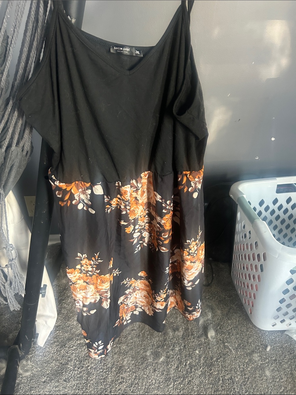 Black Floral V-Neck Sleeveless Dress